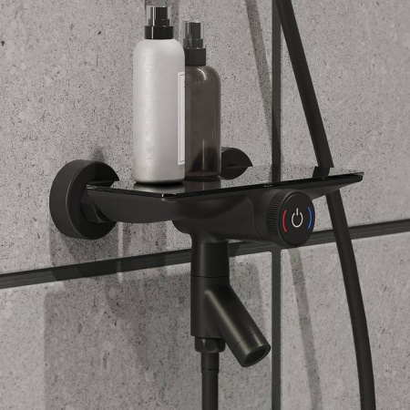 Смеситель для ванны IDDIS Shelfy с управлением Push Control, черный матовый (SHEBLBTi02WA)